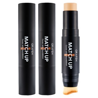 GRAFEN 完美遮瑕粉底棒, 21 Light Beige, 2支