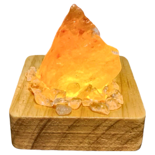 ROSE GEM 瑰麗寶 鹽燈小靈 含LED燈座 天然玫瑰鹽, 白水晶 金, 1組