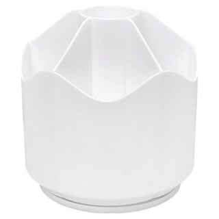 AHOYE 360度旋轉筆筒/文具收納盒/桌面收納/筆筒收納/刷具收納, 1個, 白色