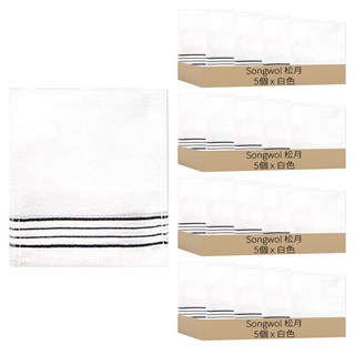 Songwol 松月 搓澡巾, 20個, 1入, 白色