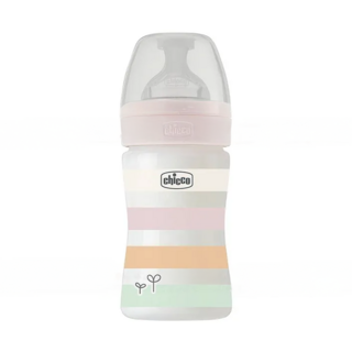 Chicco 舒適哺乳 矽膠PP小奶瓶, 粉色, 150ml, 1個