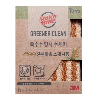 3M 百利 玉米纖維網狀菜瓜布組, 15入, 1盒