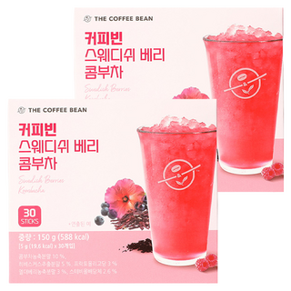 The Coffee Bean 康普茶沖泡粉 瑞典莓果口味, 5g, 30條, 2盒
