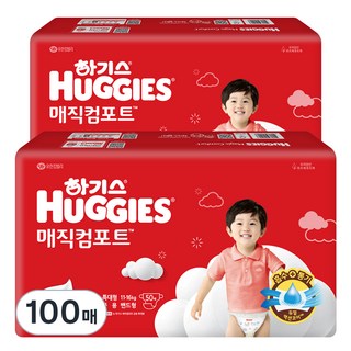 하기스 2024 매직컴포트 밴드형 기저귀 남녀공용, 5단계, 100매