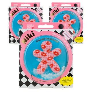 Mr&Mrs FRAGRANCE Niki 特別裝飾車用芳香劑, 3個, 櫻花