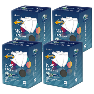 BLUE EAGLE 藍鷹牌 成人N95立體型醫用口罩 鼻樑壓條款 醫用口罩, 霧灰色, 50片, 4盒