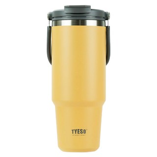 TYESO 泰碩 手提304不銹鋼水杯, 黃色, 900ml, 1個