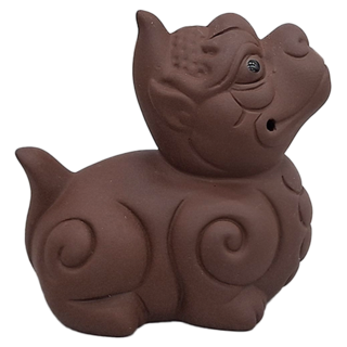 吉祥獸 紫砂茶寵擺飾 招財貔貅, 13 x 13 x 10cm, 褐色