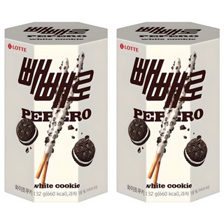 빼빼로 화이트쿠키, 132g, 2개