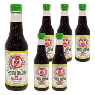 金蘭 甘露醬油, 非基因改造黃豆 海藻糖, 清爽順口, 鮮甜不膩, 500ml, 6瓶