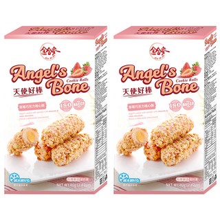 Angel's Bone 天使好棒 草莓巧克力杏仁捲, 香脆可口, 甜鹹適中, 80g, 2盒