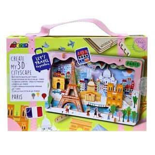 AVEnIR 我的3D手作城市風光 木質灰板板 適合6歲以上兒童, 巴黎 多色, 1盒