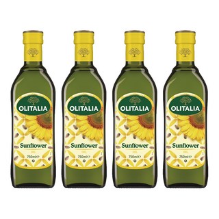OLITALIA 奧利塔 頂級葵花油，不飽和脂肪酸88%，含Omega-3，油品穩定低油煙, 750ml, 4瓶