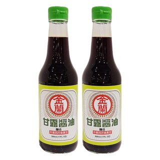 金蘭 甘露醬油, 非基因改造黃豆 海藻糖, 清爽順口, 鮮甜不膩, 500ml, 2瓶