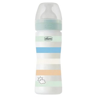 Chicco 舒適哺乳 矽膠PP大奶瓶 250ml - 綠色, 1個