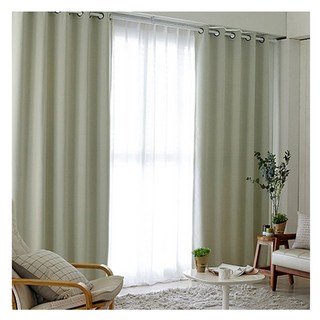 shez Home 打孔遮光窗簾 附窗簾綁帶 2幅, 象牙白