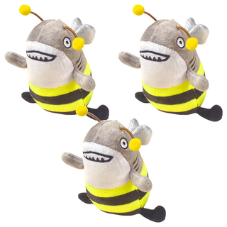 鯊bee鯊魚吊飾, 灰色+黃色, 3個