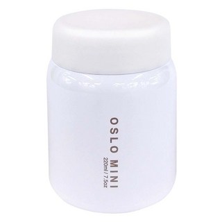 OSLO迷你食物保溫罐 真空絕緣 不鏽鋼 防漏 冷熱皆宜, 白色, 220ml, 1個
