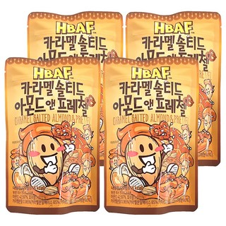 HBAF 焦糖杏仁果與蝴蝶餅, 韓國原裝進口, 鹹甜好滋味, 120g, 4包