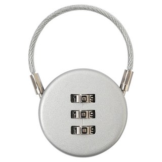 TRENY 台製3位數圓型密碼鎖附鋼索k178 行李箱鎖, 1入
