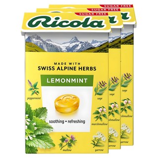 Ricola 利口樂 瑞士草本喉糖 檸檬薄荷口味, 40g, 3盒