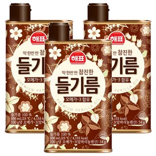 Haepyo Omega-3紫蘇油, 500ml, 3瓶