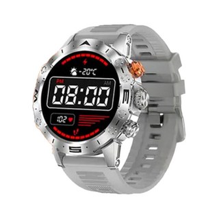 MIVSEN 心率運動手錶 MT43PRO 銀色 1個, 47mm, 藍牙, 1入