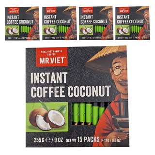 MR.VIET 椰子即溶咖啡粉, 17g, 15入, 5盒