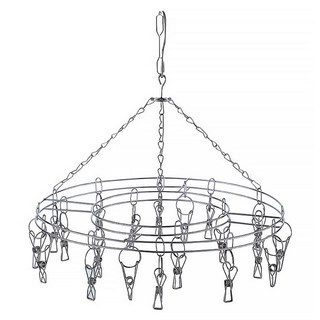 不鏽鋼圓型防風晾襪架, 銀色, 1個