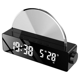 ANTIAN 七彩絢麗燈光時鐘 日出日落桌面喚醒燈 氛圍燈 床頭定時鬧鐘, 黑色