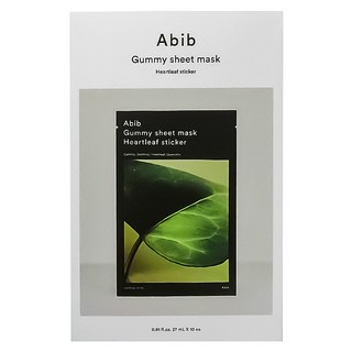 Abib 阿彼芙 台灣公司貨 口香糖面膜 魚腥草 控油淨膚 27ml, 10片, 1盒