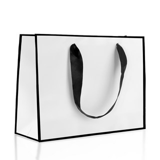 마메 쇼핑백 가로형, C 화이트라인, 10개