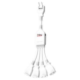 iPlus 保護傘 1對4可轉向安全電源線組/擴充插座 PU-2040, 0.32m, 白色, 1組