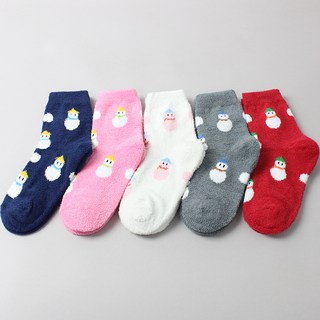 Kids FUTURE 兒童雪人深色保暖睡眠襪 5雙