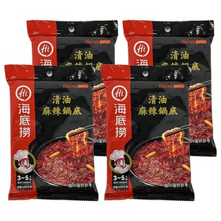 海底撈 清油麻辣鍋底 正宗四川手法 勁辣過癮, 220g, 4包