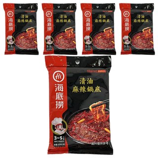 海底撈 清油麻辣鍋底 正宗四川手法 勁辣過癮, 220g, 5包