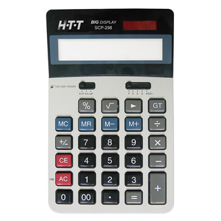 H-T-T 新幹線 國家考試專用計算機 SCP-298 12位數顯示 雙電源 大型顯示, 銀色, 1個