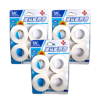 BAC 倍爾康 通氣紙膠帶 1.25 x 910cm, 12個