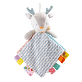 Ocean Baby 柔軟動物布偶安撫巾 北歐小鹿 柔軟舒適 觸覺刺激, 1個