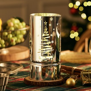 聖誕LED玻璃罐氣氛燈, 暖白色聖誕樹, 1個