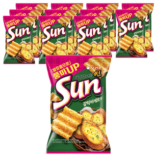 ORION 好麗友 Sun波浪玉米脆片 大蒜麵包口味, 80g, 12包