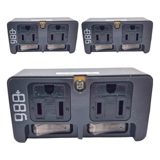 886 極野家 2開2壁插 防雷擊, 82mm, 迷霧灰, 3個