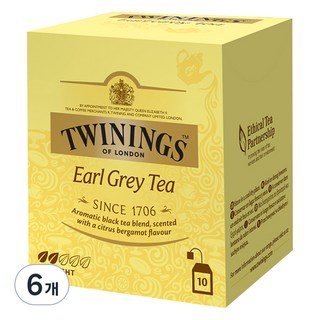 TWININGS 唐寧茶 盒裝伯爵紅茶茶包, 2g, 10入, 6個