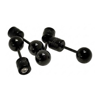耀眼美人 小珠後鋯石鎖式耳環 Set 4個 blacksteelballscrew 5MM 可碰水/不易氧化