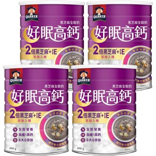 QUAKER 桂格 晚安好眠全穀奶 黑芝麻, 600g, 4罐