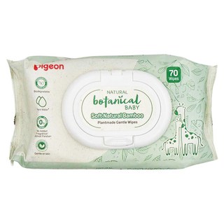 pigeon 貝親 天然植物柔濕巾, 70張, 1包