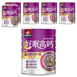 QUAKER 桂格 晚安好眠全穀奶 黑芝麻, 600g, 6罐