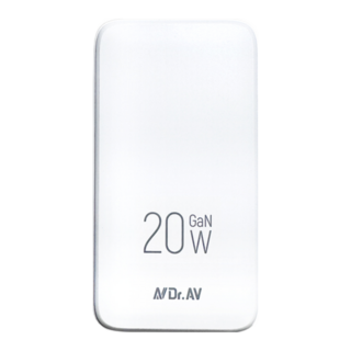Dr.AV 聖岡科技 20W 氮化鎵快充超薄充電器 14mm 小餅乾 USB-C USB-A 雙孔, 白色, 1個