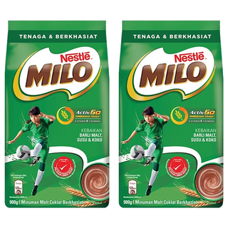MILO 美祿 經典原味補充包 - 香濃巧克力麥芽飲品 全家大小都喜愛, 900g, 1入, 2袋