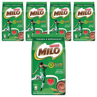 MILO 美祿 經典原味 巧克力麥芽風味 活力飲品, 900g, 1入, 5袋